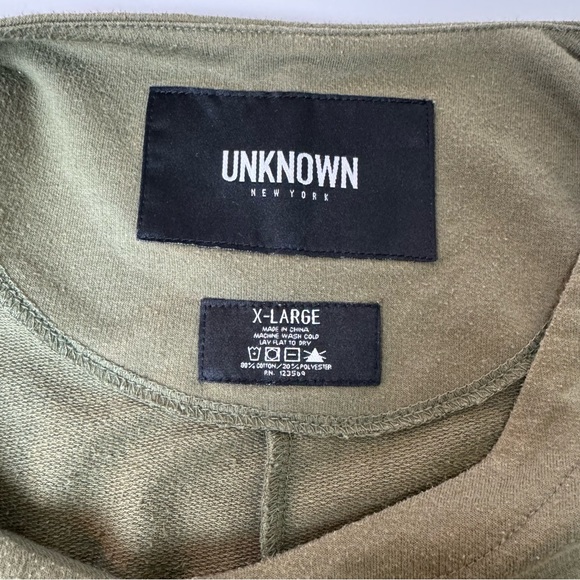 Unknown New York Olive Green Mesh Drop Tail T Shirt Men’s Size XL - Picture 4 of 13